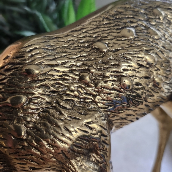 Vintage Brass Deer 9” Tall MCM, Solid Brass Doe Deer - Picture 8 of 8